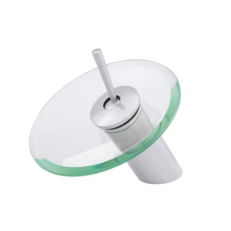 Novatto Novatto REFRESH Single Lever Waterfall Lav Faucet, PVD Brushed Nickel/ Clear Glass GF-002BN-C